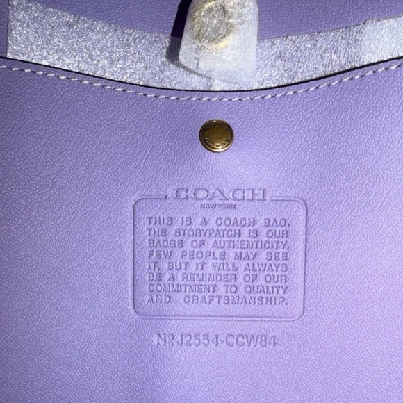 Coach Bleecker Bucket Bag 21 & Pouch in Brass/Violet Mist Purple Suede NWT